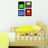 Kit 4 Mini Quadros Infantil Super Heróis Preto - 2