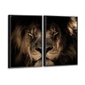 Kit 2 Telas Canvas com Moldura Lion Preto - Médio - 2