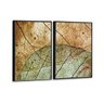 Kit 2 Telas Canvas com Moldura Mulher Folhas Geométrica Preto - Grande - 2