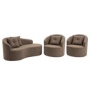 Ver imagem 3 de Kit Sofá Orgânico Curvo Feijão + 02 Poltronas Estúdio Amore Bouclê Cappuccino - Montanaris Decor
