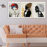 Kit 3 Quadros Decorativos African Beauty Branco - Grande - 2