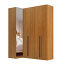 Ver imagem 6 de Guarda Roupa de Canto Reto 5 Portas 1 Espelho Altezza Trend Belmax:Freijó