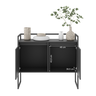 Conjunto Buffet Aparador Industrial 2 Portas Preto - 3