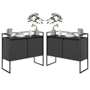 Ver imagem 1 de Conjunto Buffet Aparador Industrial 2 Portas Preto