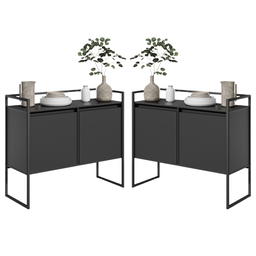 Conjunto Buffet Aparador Industrial 2 Portas Preto - 1