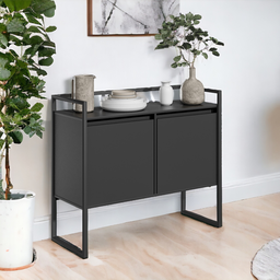 Conjunto Buffet Aparador Industrial 2 Portas Preto - 4