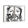 Kit 2 Telas Canvas com Moldura Jesus Cristo Metalizado - Médio - 2