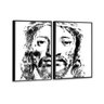 Kit 2 Telas Canvas com Moldura Jesus Cristo Preto - Grande - 2