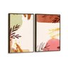 Kit 2 Telas Canvas com Moldura Abstrata Ramos Madeira - Grande - 2