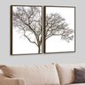 Kit 2 Telas Canvas com Moldura Arvore Seca Madeira - Médio - 1