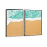 Kit 2 Telas Canvas com Moldura Mar Metalizado - Médio - 2
