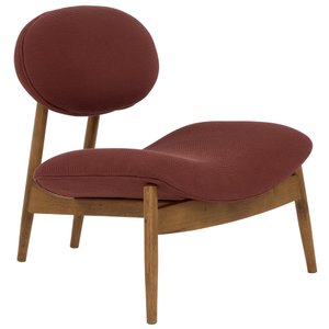 Poltrona Decorativa Yves Base Madeira Castanho Linho Marsala - Nexta Casa