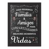 Quadro Decorativo Efeito Lousa Família e Amigos Preto - Grande - 1