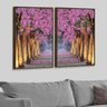Kit 2 Telas Canvas com Moldura Ipê Rosa Madeira - Médio - 1