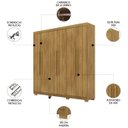 Ver imagem 3 de Guarda Roupa Casal 218cm 6 Portas Bolty Nature V02 - Mpozenato