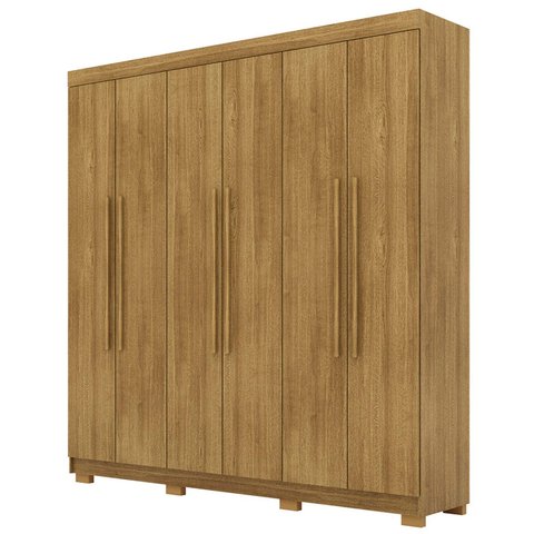 Guarda Roupa Casal 218cm 6 Portas Bolty Nature V02 - Mpozenato