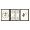 Kit 3 Quadros Decorativos Fé Preto - Grande - 1