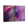 Kit 2 Telas Canvas com Moldura Mármore Roxo Preto - Médio - 2