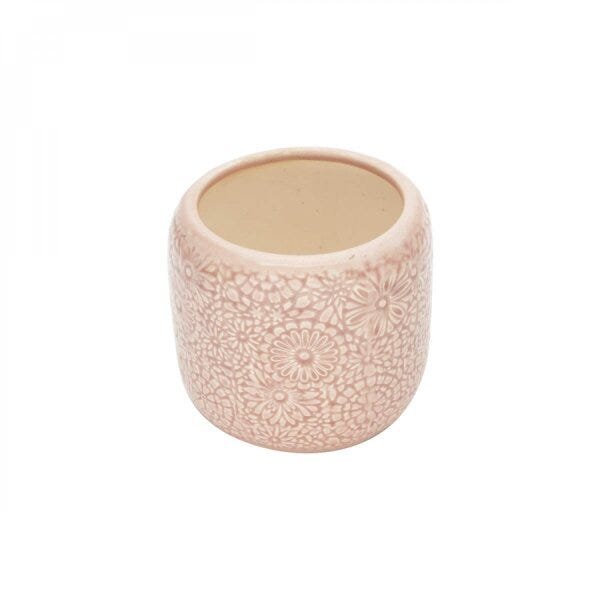 Vaso Decorativo em Cerâmica Embossed Flowers 14,5cmx15,5cm Urban - 3