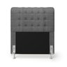 Cabeceira Rana e Calçadeira Alpha 90 para Cama de Solteiro N-041 Linho Cinza Escuro Aradecor - 3