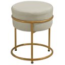 Ver imagem 1 de Puff Redondo Argola Levi Veludo Gelo Base em Aço Dourado
