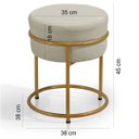 Ver imagem 6 de Puff Redondo Argola Levi Veludo Gelo Base em Aço Dourado