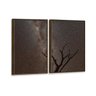 Kit 2 Telas Canvas com Moldura Galho e Céu Estrelado Madeira - Médio - 2