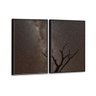 Kit 2 Telas Canvas com Moldura Galho e Céu Estrelado Preto - Grande - 2