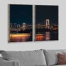 Kit 2 Telas Canvas com Moldura Ponte Rainbow Bridge Metalizado - Grande - 1