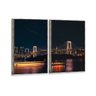 Kit 2 Telas Canvas com Moldura Ponte Rainbow Bridge Metalizado - Grande - 2