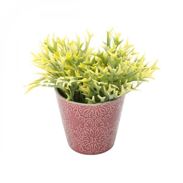 Vaso Decorativo em Cerâmica Cone Embossed Flowers 13cmx13,5cm Urban - 2