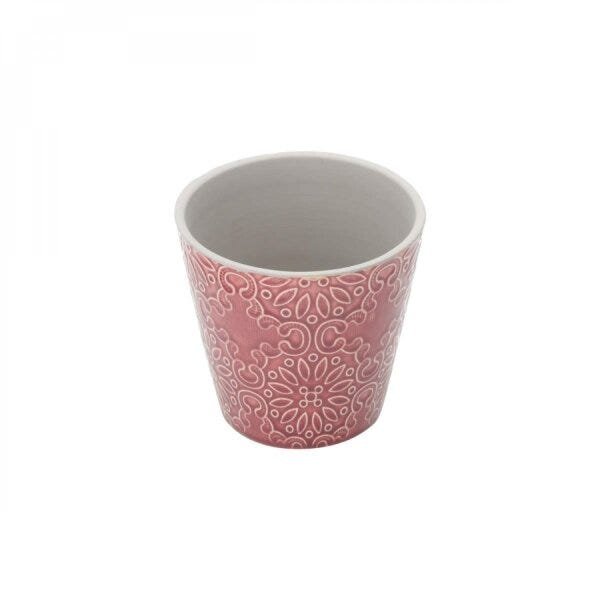 Vaso Decorativo em Cerâmica Cone Embossed Flowers 13cmx13,5cm Urban - 3