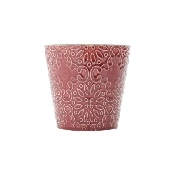 Vaso Decorativo em Cerâmica Cone Embossed Flowers 13cmx13,5cm Urban - 4