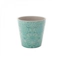 Ver imagem 1 de Vaso Decorativo em Cerâmica Cone Embossed Flowers 13cmx13,5cm Urban