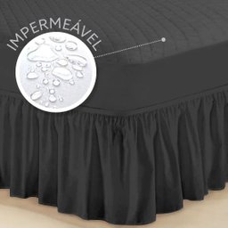 Capa para Colchão Impermeável Matelada Casal Padrão Preto + Saia box - 1