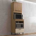Ver imagem 1 de Kit Forno e Micro C/ Nicho Maysa Oak/dunas Móveis Sul 5406mdu