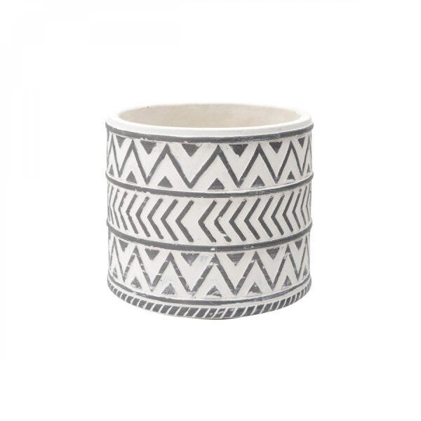 Vaso Decorativo de Cimento Embossed Arrows 14,5cmx15cm Urban - 4