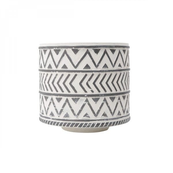 Vaso Decorativo de Cimento Embossed Arrows 14,5cmx15cm Urban - 1