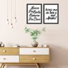 Kit 2 Quadros Decorativos Nunca Foi Sorte Sempre Foi Deus Preto - Médio - 2