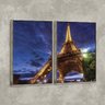 Kit 2 Telas Canvas com Moldura Torre Eiffel Metalizado - Grande - 1