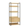 Guarda Roupa Closet Industrial Solteiro 2 Gavetas - Pinus - Cor: Marrom - 2