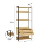 Guarda Roupa Closet Industrial Solteiro 2 Gavetas - Pinus - Cor: Marrom - 3