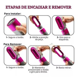 Escova Secadora Compacta: 5 em 1 Escova Cabelo Alisadora - 6
