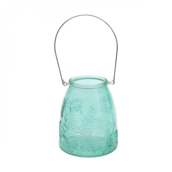 Vaso Decorativo de Vidro Embossed Leaf Long 15cmx8,3cm Urban - 1