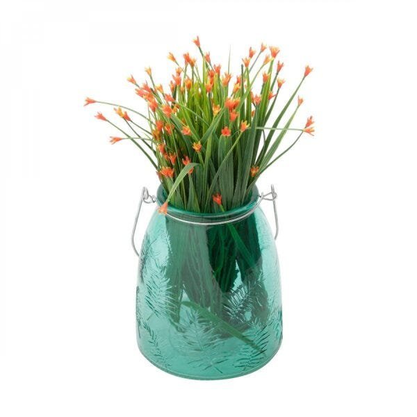 Vaso Decorativo de Vidro Embossed Leaf Long 15cmx8,3cm Urban - 2
