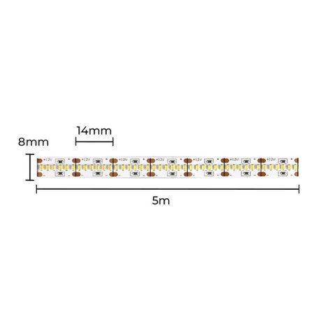 Fita Led Moni 16,7w 528 Leds 12v Rolo 5m Ip20 Nordecor - 4000k - Luz Neutra