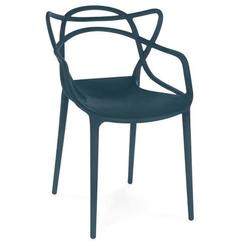 Cadeira de Jantar Allegra Design Masters Empilhável - Azul Marinho