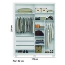 Ver imagem 2 de Guarda Roupa Roupeiro 02 Portas 03 Gavetas C/espelho Colorado Branco Ripado Moval