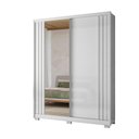 Ver imagem 3 de Guarda Roupa Roupeiro 02 Portas 03 Gavetas C/espelho Colorado Branco Ripado Moval