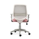 Ver imagem 2 de Cadeira de Escritório Giratória Bora Roal Cinza Encosto Tela Assento Rosa Chá